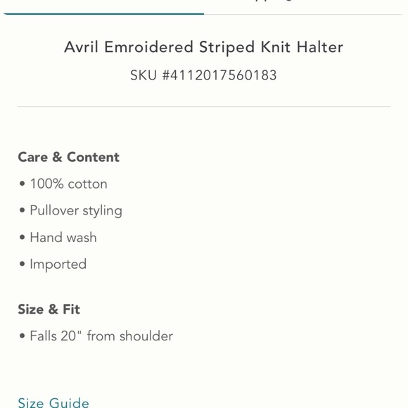Anthropologie NWT Avril Embroidered Striped Knit Halter Size L. - Picture 7 of 8